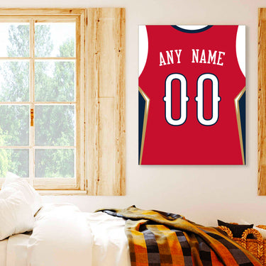 New Orleans Jersey Custom Canvas Print Wall Art for Boy Girl Men Women Basketball Personalized Canvas Art